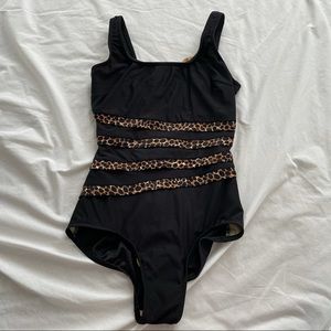 VINTAGE! Leopard print one piece Beach Cabana